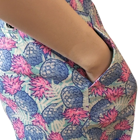 VINEYARD Vines Pineapple Catamaran Capri Pants Cropped Linen Cotton Blend - Picture 6 of 12